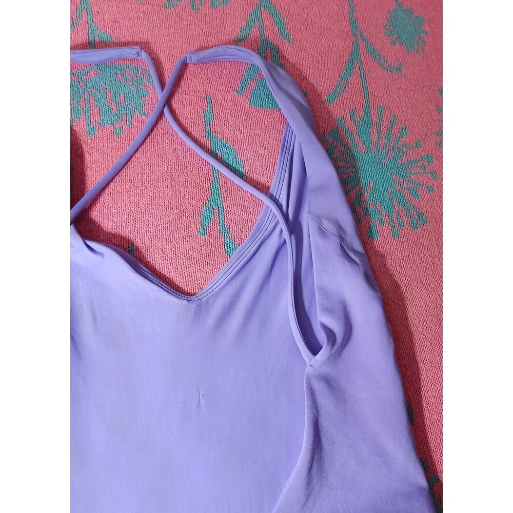 Left On Friday Lilac V-Neck One-Piece Swimsuit - Picture 4 of 8